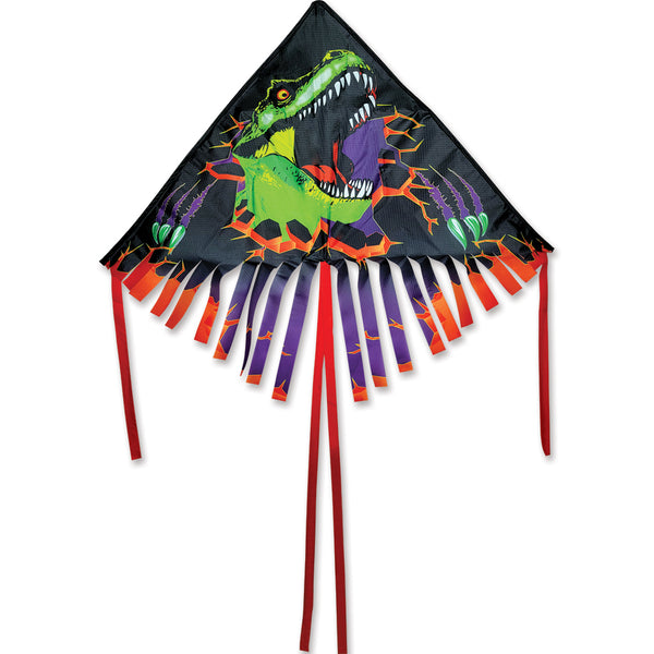 42 in. Fringe Delta Kite - T-Rex Dinosaur